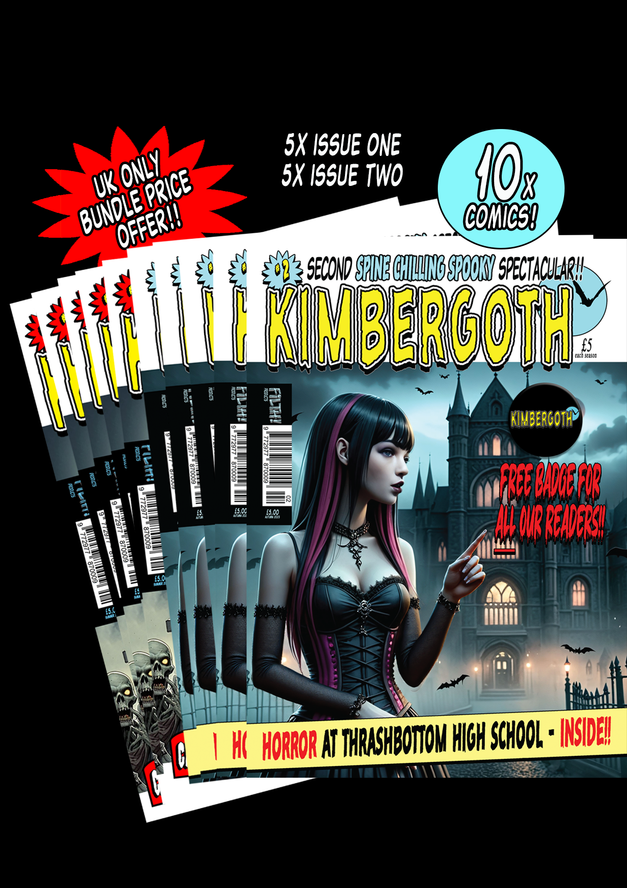 A10A Option - Kimbergoth Comic Issue 1 and 2 - 5x Each Issue - 10x Comics Bundle Deal - UK Only