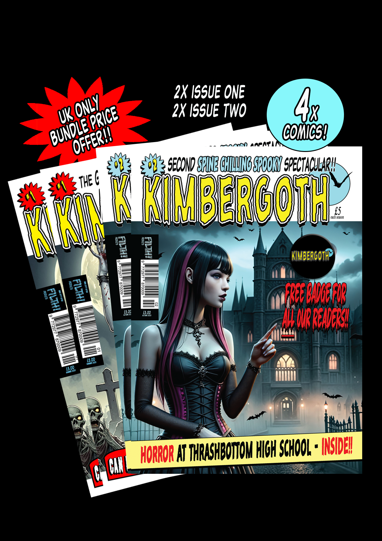 04A Option - Kimbergoth Comic Issue 1 and 2 - 4x Comics Bundle Deal - UK Only