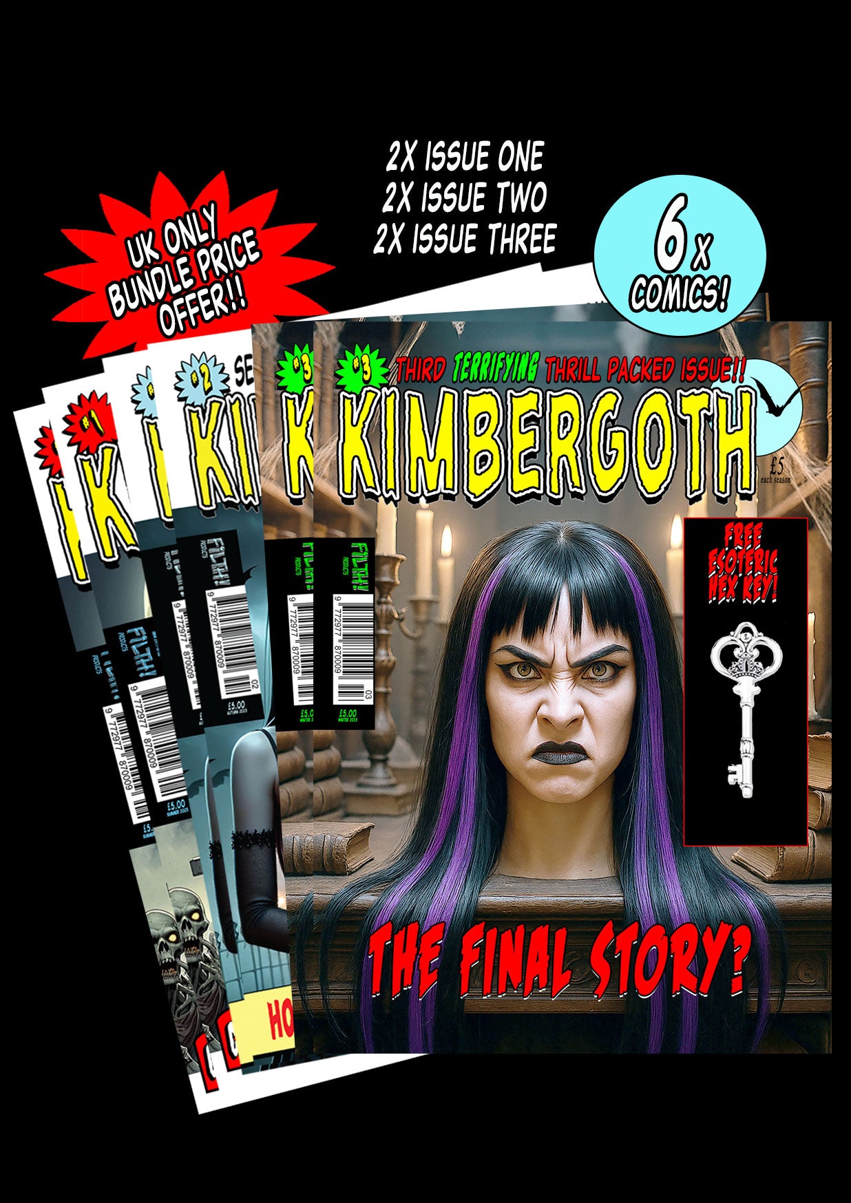 06A Option - Kimbergoth Comic Issue 1, 2 and 3 - 6x Comics Bundle Deal - UK Only